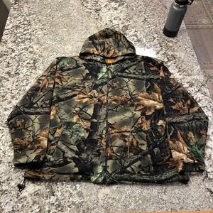 Vintage Trail Crest Camo Full Zip Fleece Hoodie Mens Large Forest Camouflage 00s